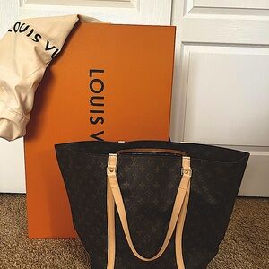 LOUIS VUITTON Monogram Sac Shopping Tote Bag LV AUTH vintage w/ box and dust bag